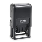 Trodat Printy 4750 Self Inking Date Stamp With Phrases Received, Paid, Entered, Faxed - Blue And Red Ink, 1' X 1-5/8'