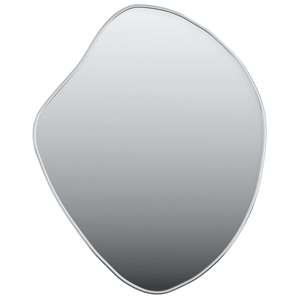 vidaXL Wall-Mounted Silver Mirror with PVC Frame- Aesthetic and Practical Decorative Piece for Bedroom, Living Room, Hallway, or Bathroom, 348248