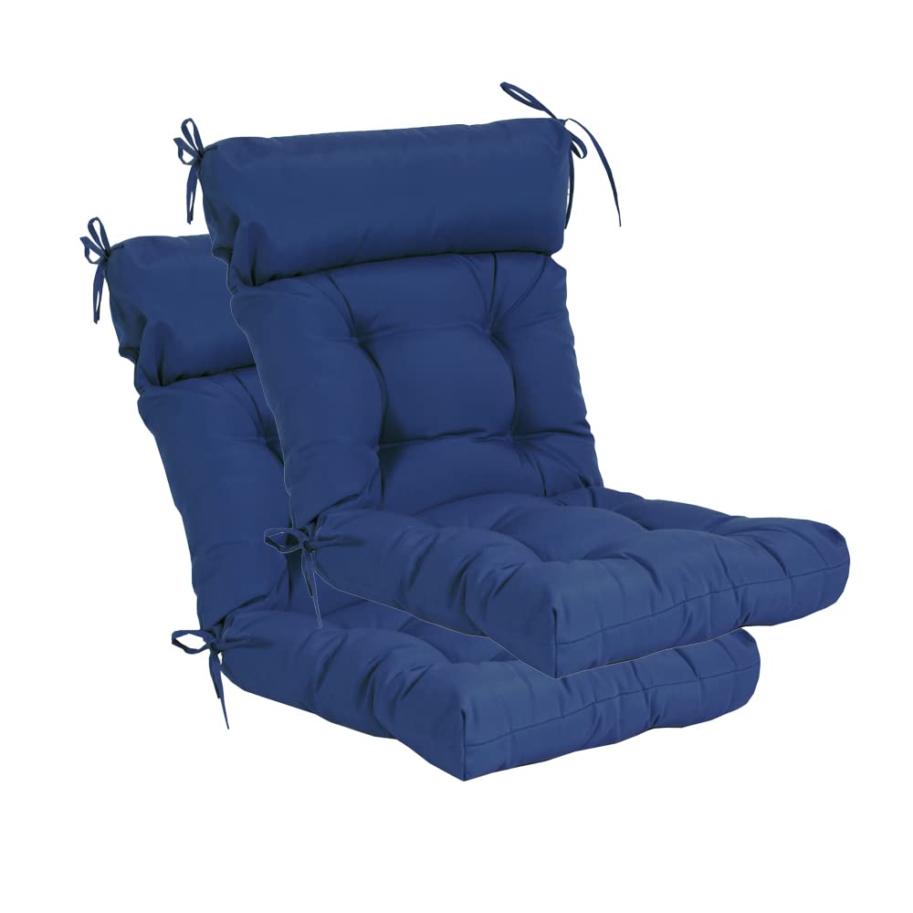 Qilloway Indoor/Outdoor High Back Chair Cushion,Spring/Summer Seasonal Replacement Cushions.(Navy)