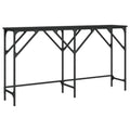 vidaXL Console Table in Black, Engineered Wood with Smooth Surface, Robust Metal Frame, Perfect for Living Room or Entryway, 55.1"x11.4"x29.5"
