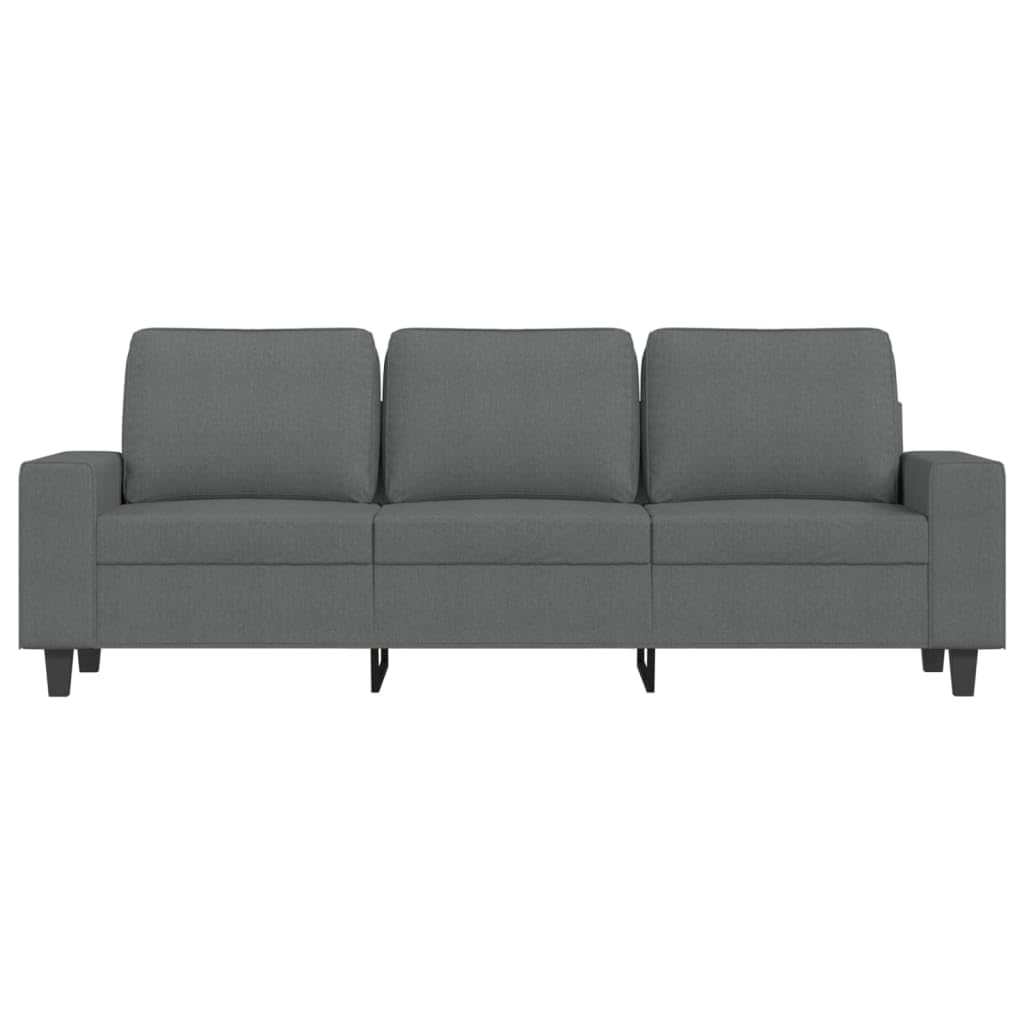 vidaXL 3-Seater Sofa in Dark Gray - 70.9&quot; Wide, Upholstered in Polyester Fabric, Modern Style for Living Room, Lounge, Office