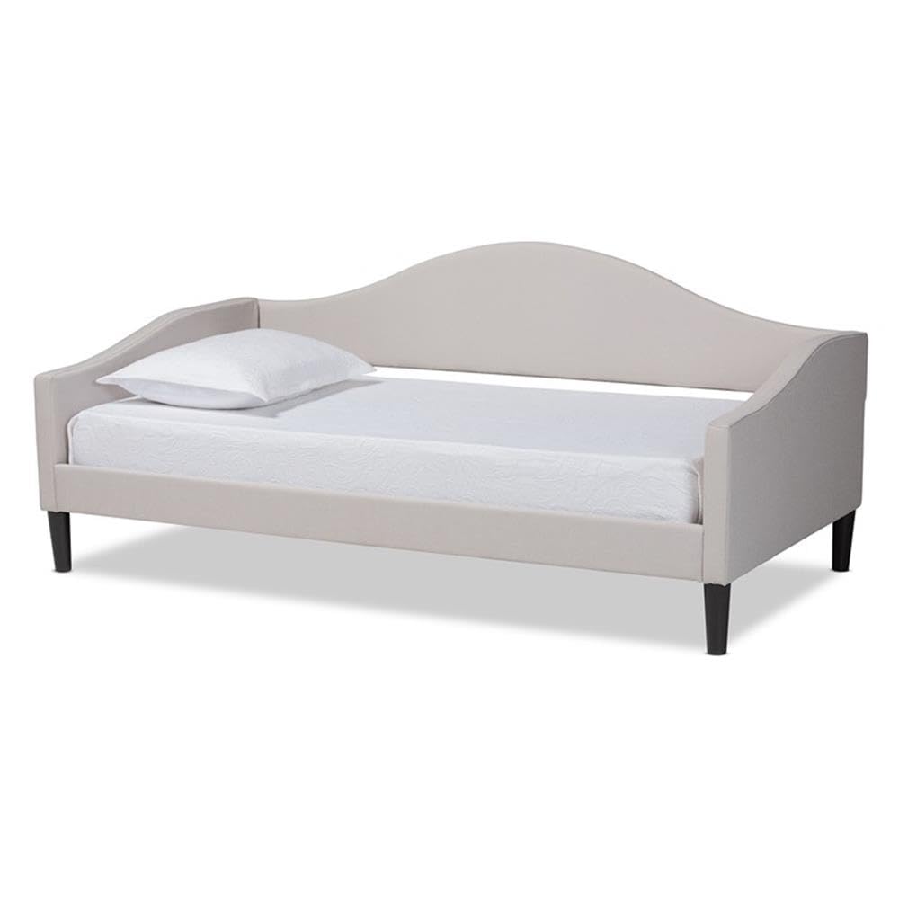 Baxton Studio Modern Full Size Daybed with Beige and Dark Brown Finish