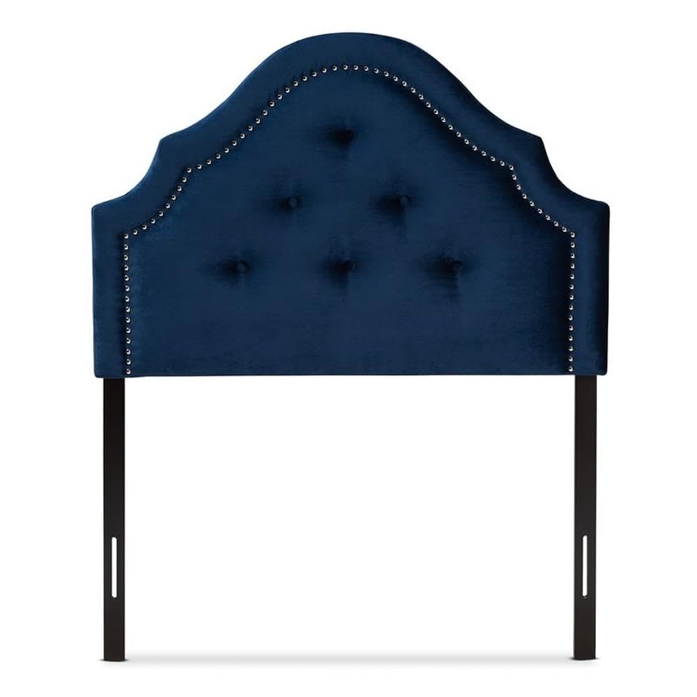 Baxton Studio Cora Modern and Contemporary Royal Blue Velvet Fabric Upholstered Twin Size Headboard