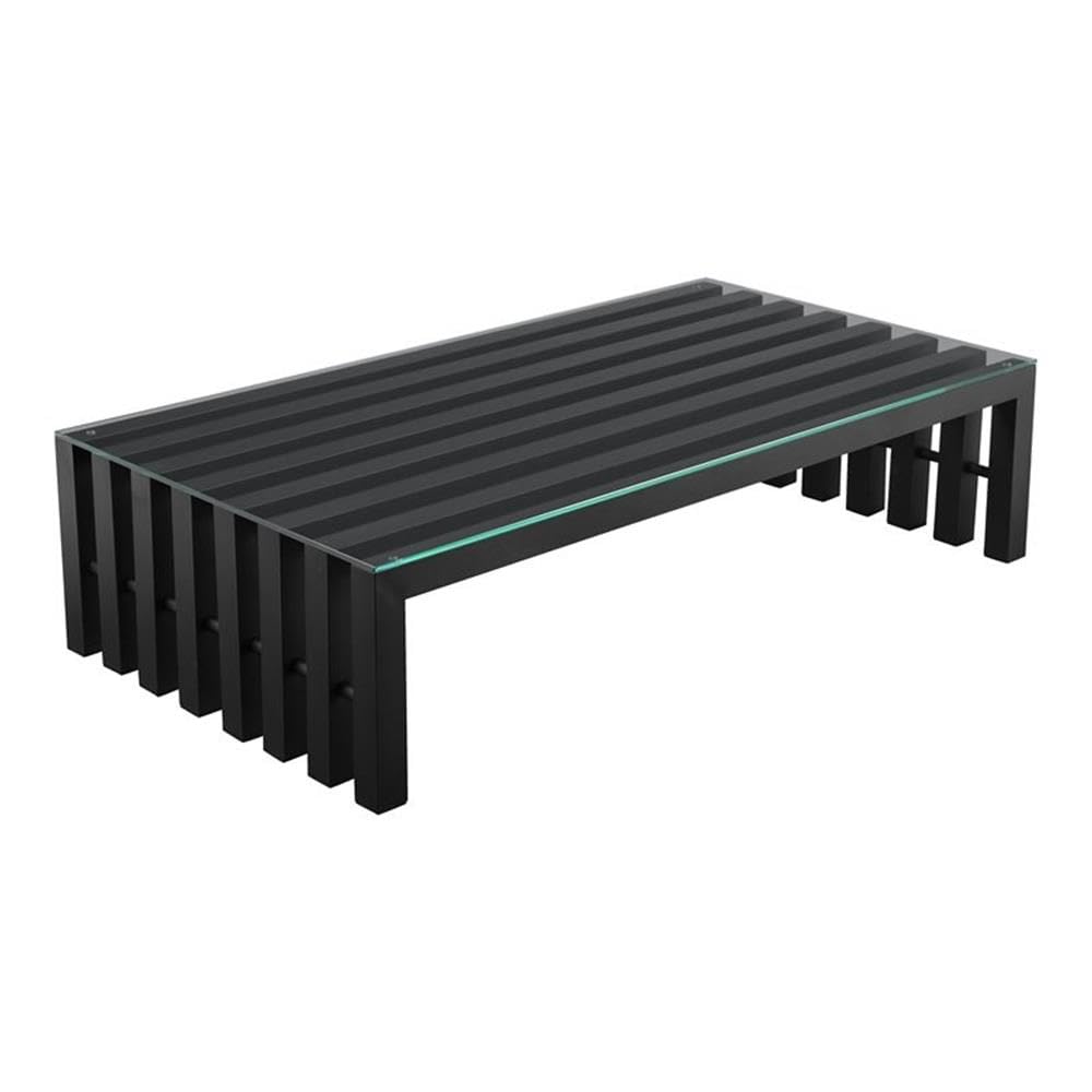 Pangea Home Vlad Rectangle Modern Metal Coffee Table In Black