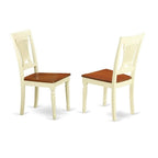 East West Furniture HLPL5-BMK-W 5 Piece Dining Room Furniture Set Includes a Round Kitchen Table with Pedestal and 4 Dining Chairs, 42x42 Inch, Buttermilk & Cherry