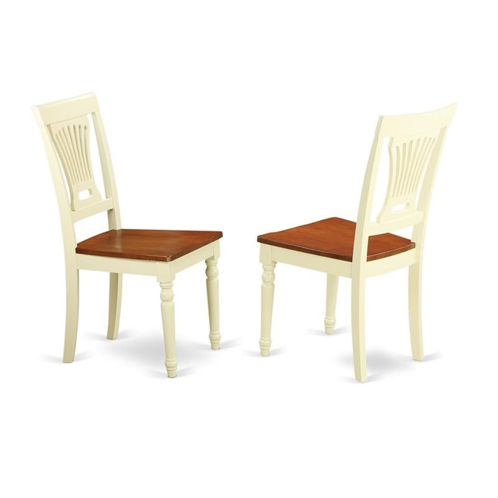 East West Furniture HLPL3-BMK-W Hartland 3 Piece Room Set Contains a Round Kitchen Table with Pedestal and 2 Dining Chairs, 42x42 Inch