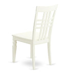 East West Furniture Logan Kitchen Dining Stylish Back Solid Wood Seat Chairs, Set of 2, Linen White