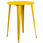 Flash Furniture Philip Commercial Grade 30" Round Yellow Metal Indoor-Outdoor Bar Height Table