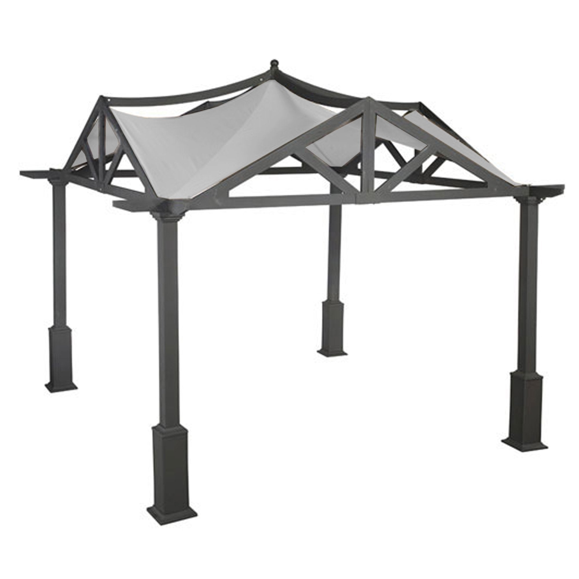 Garden Winds Replacement Canopy Top Cover For Garden Treasures 10X10 Gazebo - Riplock 350 - Slate Gray