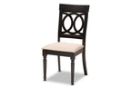 Baxton Studio Lucie Modern and Contemporary Sand Fabric Upholstered Espresso Brown Finished 5-Piece Wood Dining Set
