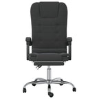 vidaXL - Massage Reclining Office Chair in Black Velvet, Adjustable Height and Backrest, 360-Degree Swivel Design, Sturdy Plywood and Metal Frame