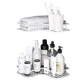 2Pis White Bathroom Corner Shelf For Storage  Mild Steel Wall Mounted Washroom Rack  Single Layer Multipurpose Towel & Soholde