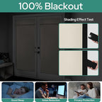 Homeideas 100% Blackout French Door Curtains, Privacy Door Curtains For Door Window, 26 X 40 Inch Room Darkening Curtains, Thermal Insulated Door Window Shades For Bedroom, (1 Panel, Beige)