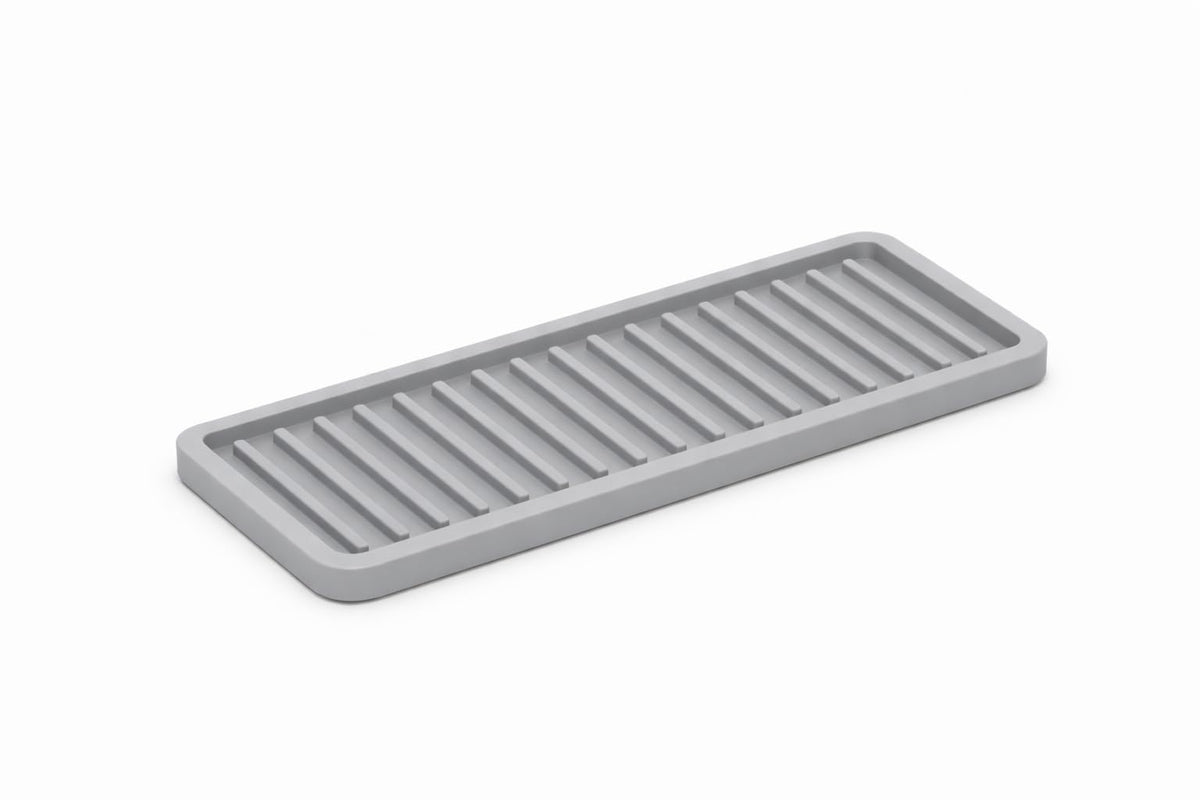 ZAPPOWARE Silicone Kitchen Sink Caddy Sponge Holder 11x 4.33, Gray  Bathroom Vanity Tray Organizer, Kitchen Soap Tray for Dis