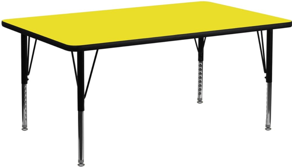 Flash Furniture 30x72 Yellow Activity table, 72&quot; D x 30&quot; W x 25.25&quot; H