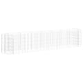 vidaXL Galvanized Iron Gabion Raised Bed - Oval-Shaped and Proof Planter for Outdoor and Garden Decor, Requires Assembly, Sturdy