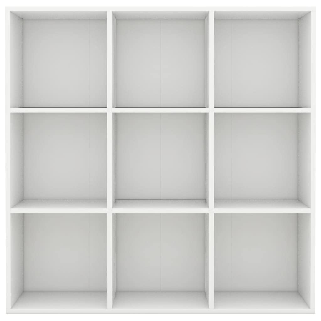 vidaXL White Book Cabinet - Scandinavian Style Bookshelf in Engineered Wood - Classic Design with 9 Compartments - 58.64 Pounds