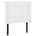 Vidaxl Led Headboard, Upholstered Headboard For Bed Home, Bed Headboard With Led Light, Bedroom Furniture, White 40.6"X6.3"X46.5"/50.4" Faux Leather