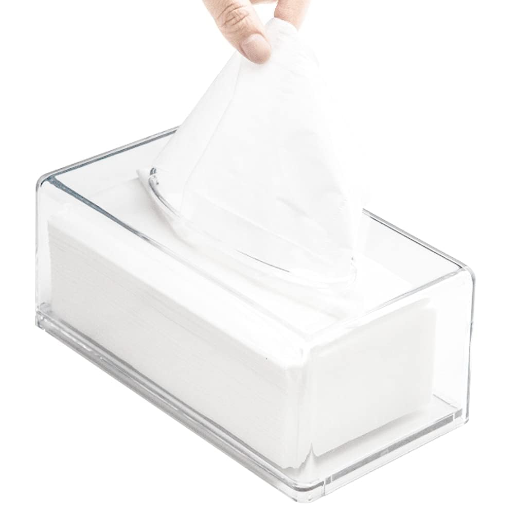 Aakarit Clear Acrylic Tissue Box Holder With Cover Facial Dispenser ...