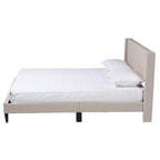 Baxton Studio Casol Mid-Century Modern Transitional Beige Fabric Upholstered Queen Size Platform Bed