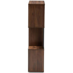 Baxton Studio Legende Modern and Contemporary Brown and Dark Grey Finished Display Bookcase