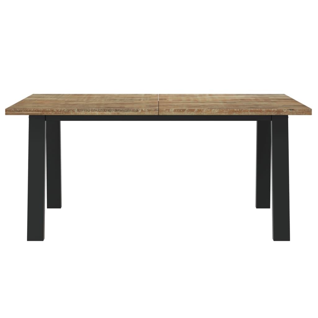 vidaXL Industrial Style Dining Table with Solid Acacia Wood and Sturdy Metal Legs - Durable, Stylish and Easy to Assemble - Perfect for Dining Room or Kitchen Use