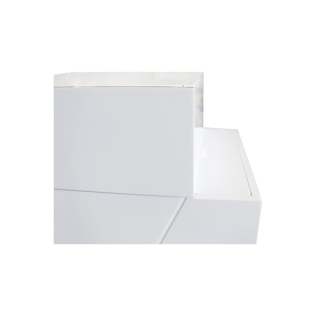 Best Master Poplar Wood Left-Facing Bedroom Nightstand In White/Black