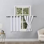 Hiasan Rv Blackout Curtains For Bedroom, 52 X 36 Inches Long - Thermal Insulated & Energy Saving Window Curtains For Living Room, 2 Drape Panels Sewn With Tiebacks, Greyish White