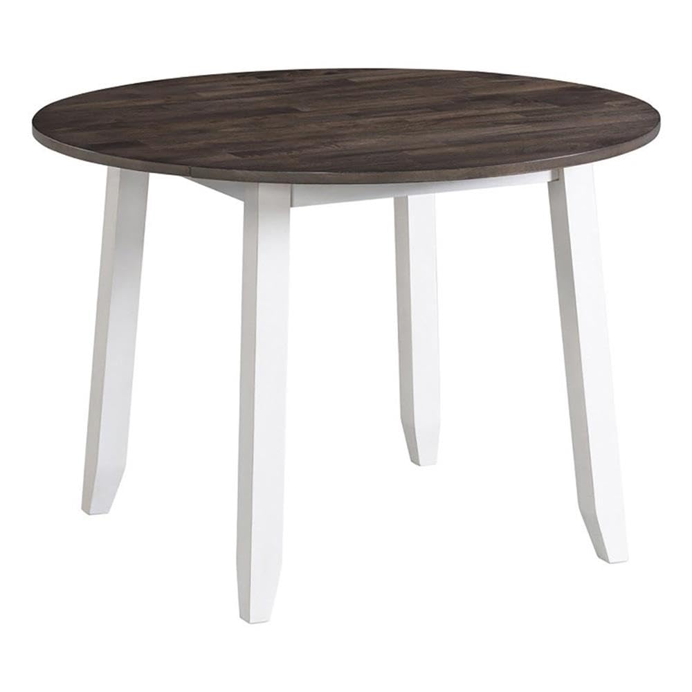 Intercon Kona 42" Drop Leaf Table with 4 Legs, Gray & White
