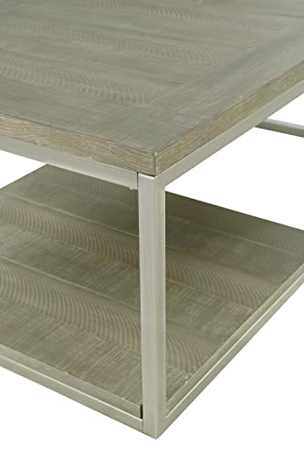 Progressive Furniture Lake Forest II End Table, Musk Gray/Natural
