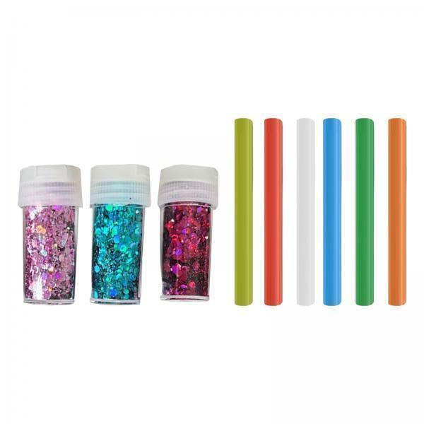 ATORSE 3xSticky Ball Sequins Straws Rainbow Colors Embellishment for Party Favor