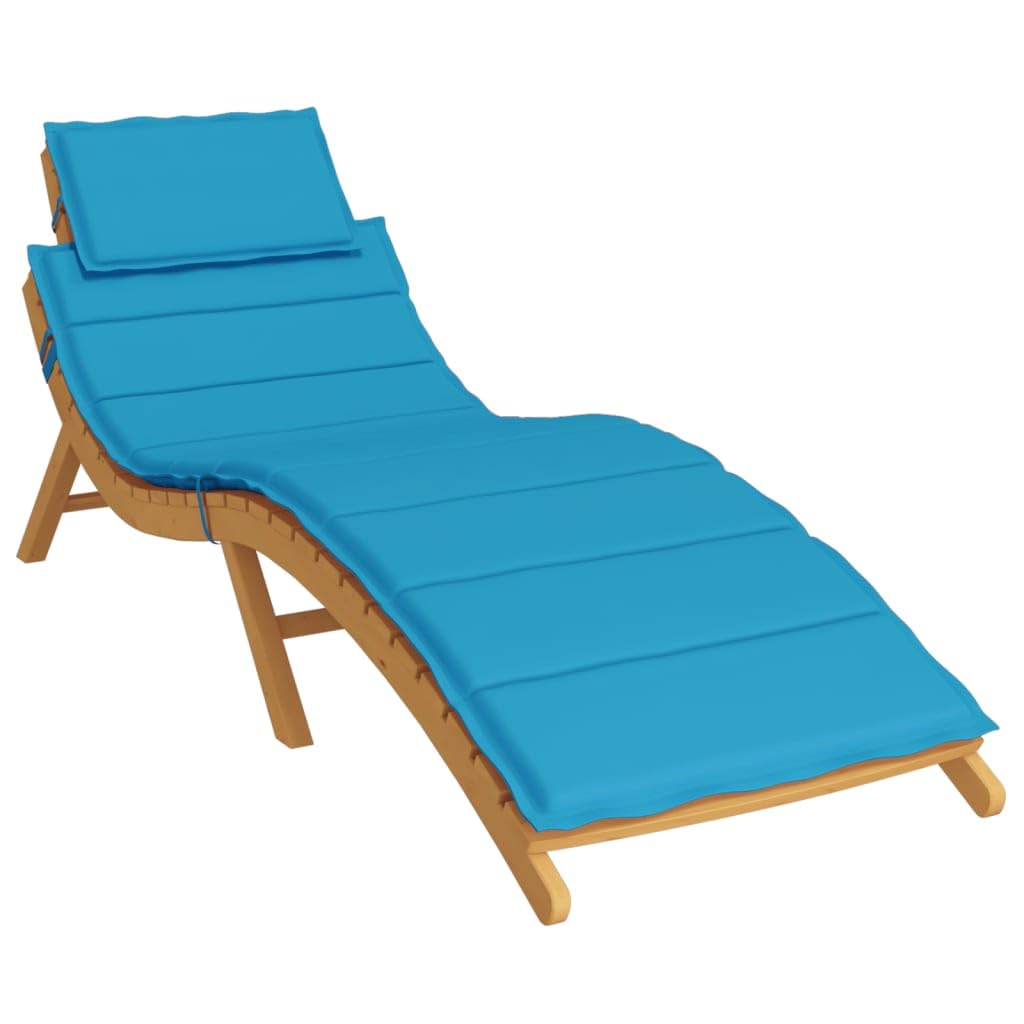 Vidaxl Sun Lounger Cushion – Durable Oxford Fabric, Water-Resistant, Lightweight, Blue – Ideal For Outdoor Furniture, Patio, Garden – Comfortable Foam Fiber Filling, Non-Slip Design