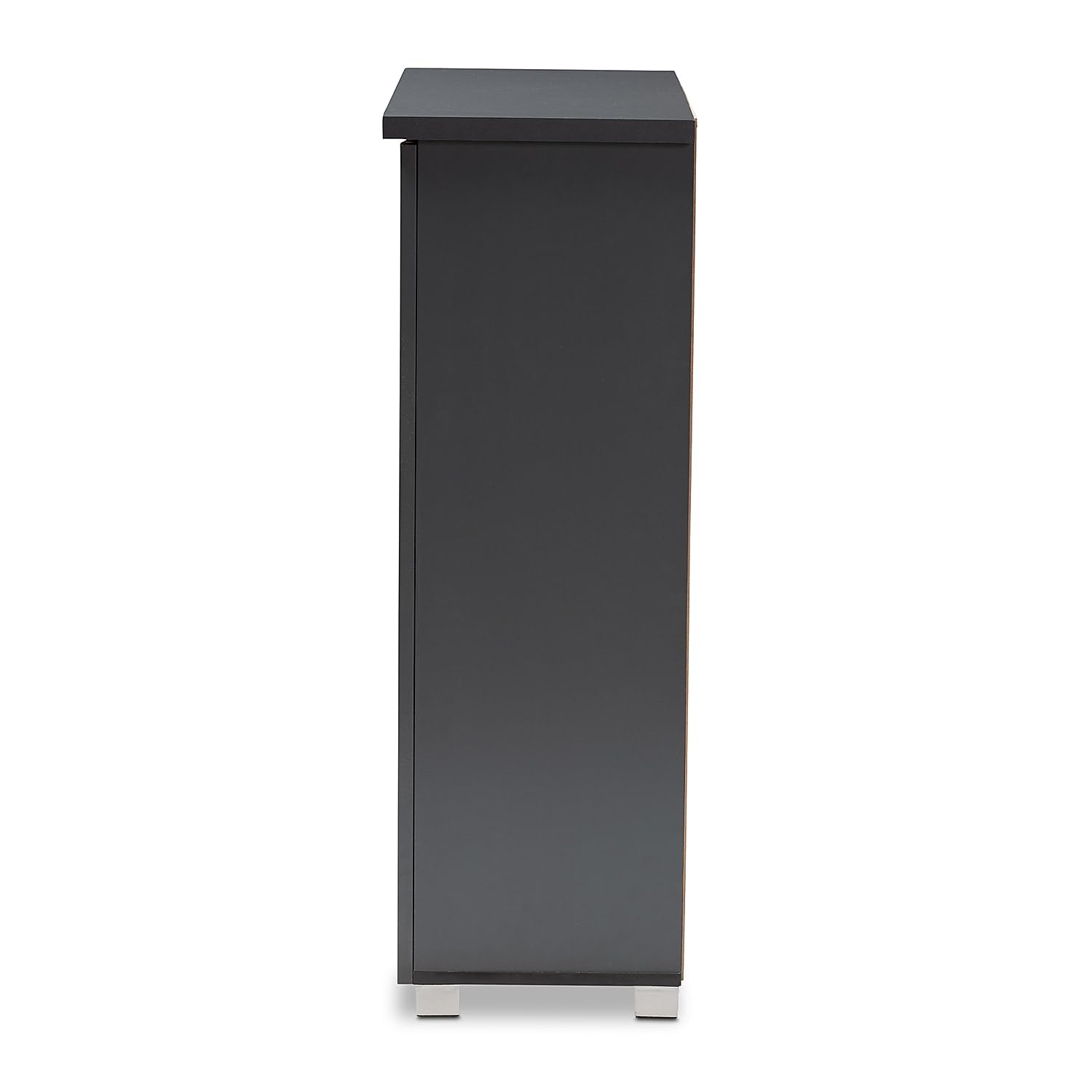 Baxton Studio Adalwin 2-Door Shoe Storage Cabinet, Dark Gray (152-9170-HiT)
