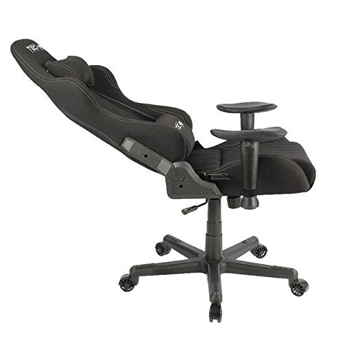 Techni Sport High Back Racing Chair with Foam Seat and Padded Arms, Reclining Gaming Chair with Height and Tilt Adjustment, Black
