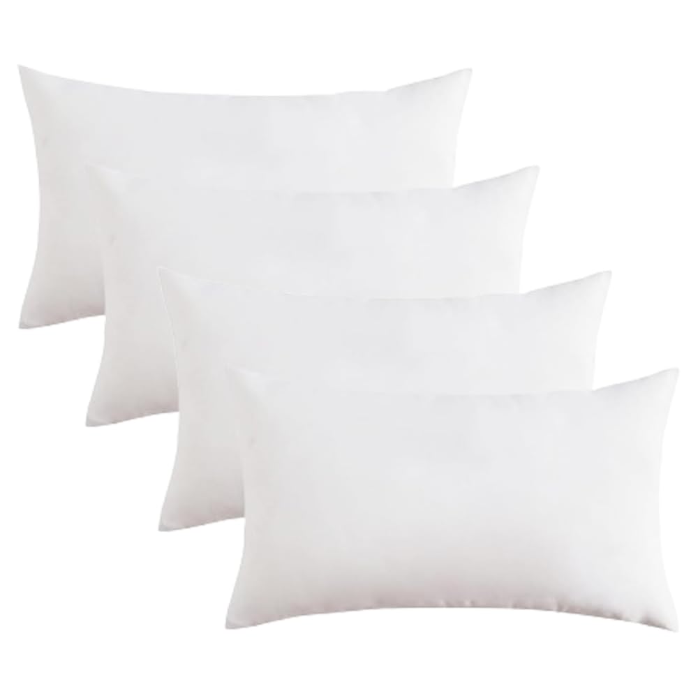 Covers & All Throw Pillow Inserts Pack Of 4, Durable Soft Rectangle 20 X 26 Inches 65 Gsm Non-Woven Fabric With 15D Silicon Fibe