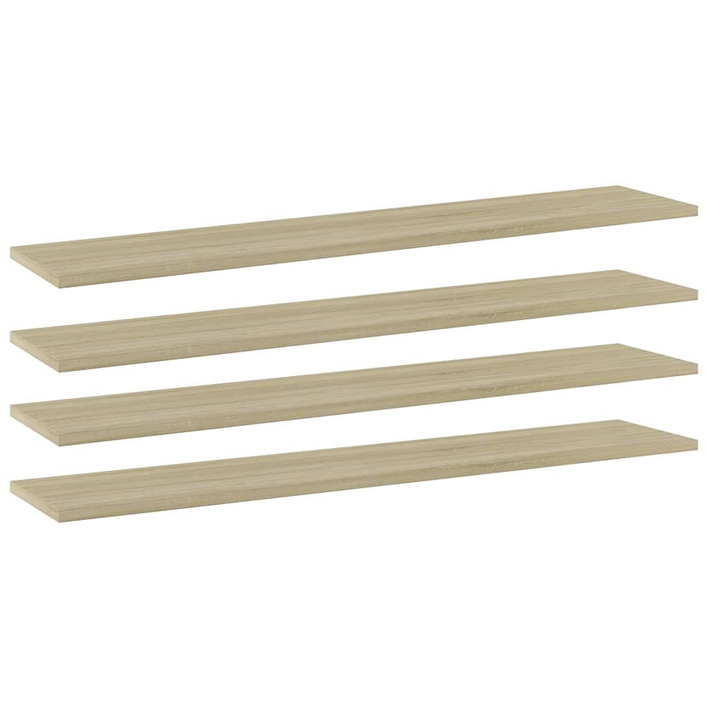 vidaXL Sonoma Oak Bookshelf Boards, Pack of 4, Easy Install and Clean, Stain Resistant, Engineered Wood, Modern Style, Measuring 39.4&quot;x7.9&quot;x0.6&quot;