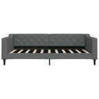 vidaXL Day Bed/Sofa Bed in Dark Grey - 100x190 cm, Fabric Upholstered, Foam Padded, Modern Design, Sturdy Wood and Metal Frame, 354177