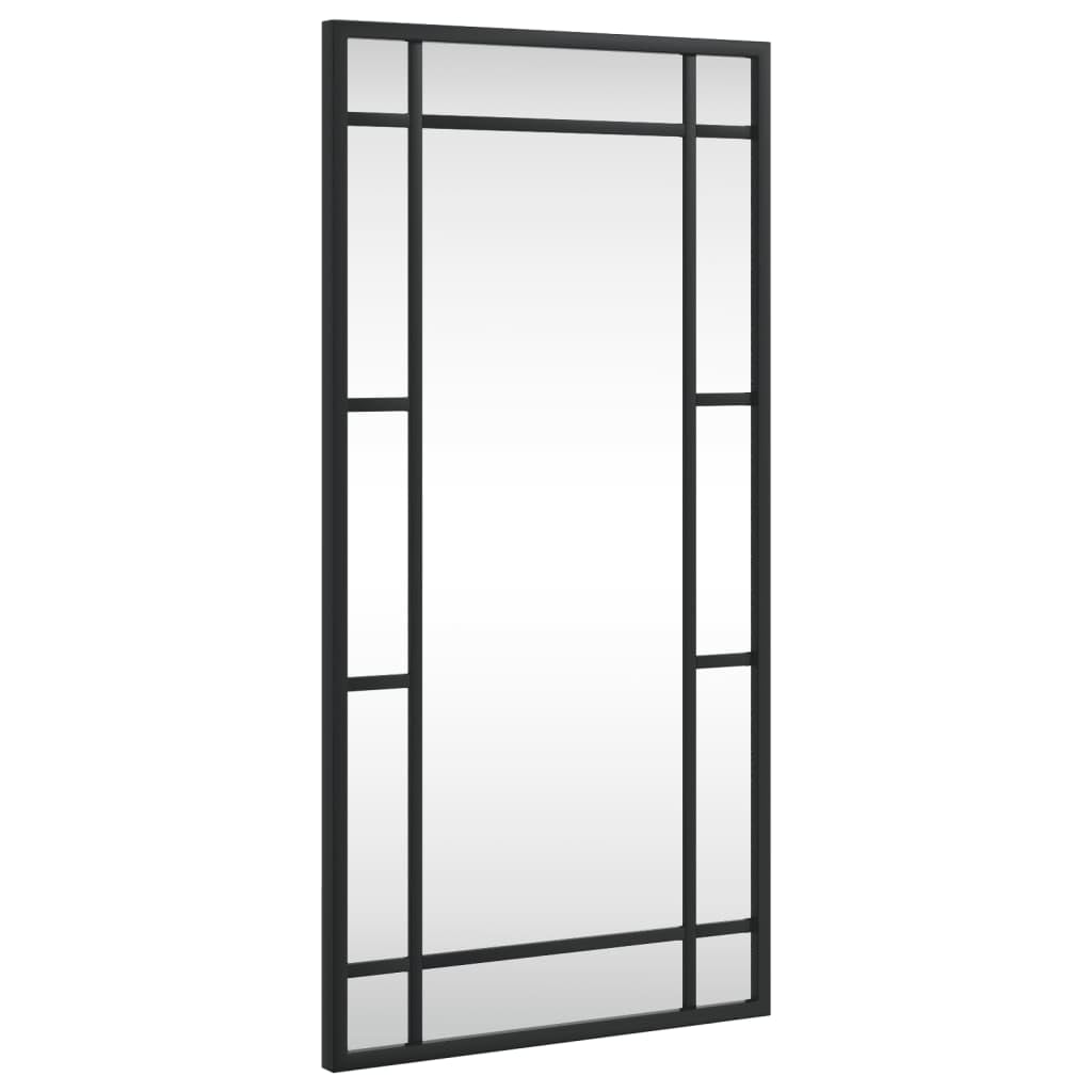 vidaXL Wall Mirror - Black Iron Rectangle Shape - Wall Mounted High Clarity Mirror - Suitable for Bedroom, Hallway, Living Room, and Bathroom - Size 11.8&quot;x23.6&quot;