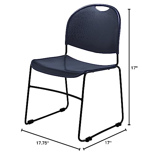 Commercialine® Multi-Purpose Ultra Compact Stack Chair, Navy Blue