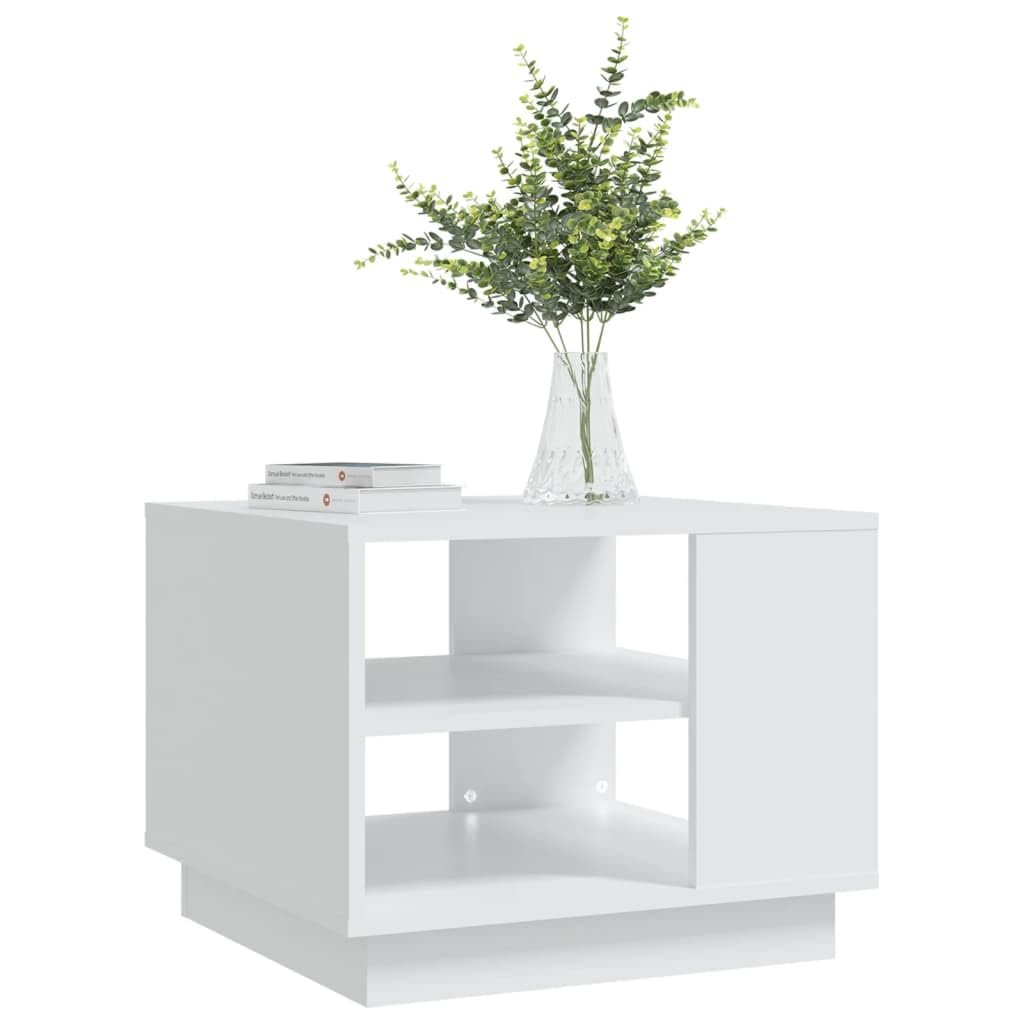 vidaXL Coffee Table White 21.7"x21.7"x16.9" Engineered Wood