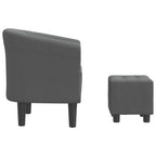 vidaXL Dark Gray Fabric Tub Chair and Footstool Set, Comfy Padded Accent Armchair with Sturdy Frame for Living Room, Bedroom, or Office