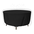 Patio Furniture Covers - Heavy Duty Round Table Cover (110D X 28H Inch) For Outdoor Dining & Coffee Table, Chair - Waterproof &