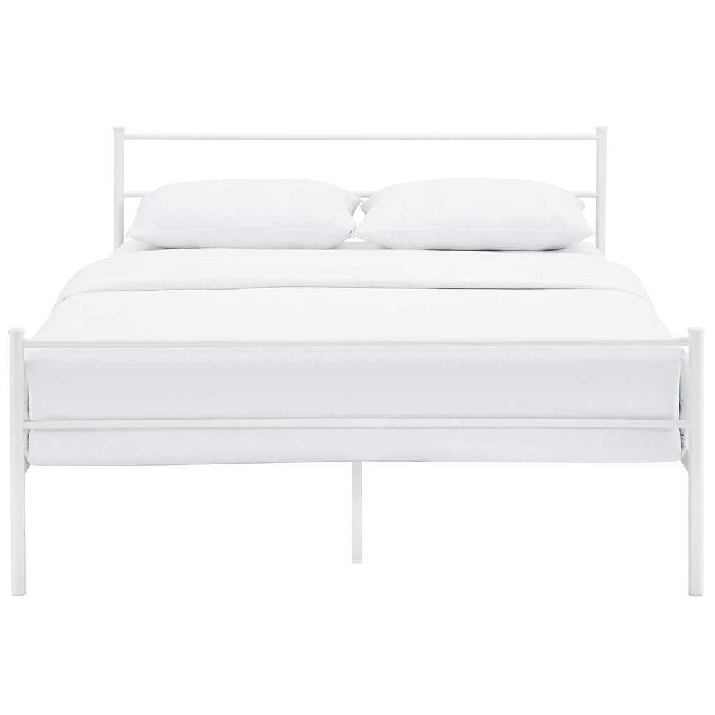 CasaFoyer Alina Platform Full Bed Frame | Rustic Charm | Sturdy Steel Frame | 1323 lbs Weight Capacity | No Box Spring Needed | Compatible with Memory Foam, Spring, Latex, Hybrid Mattresses | Mattress not included