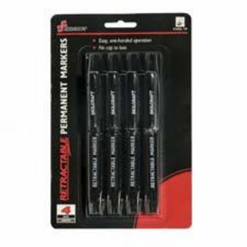 Skilcraft 7520-01-555-0297 Recycled Plastic Retractable Chisel Tip Permanent Marker, Black (Pack Of 4)