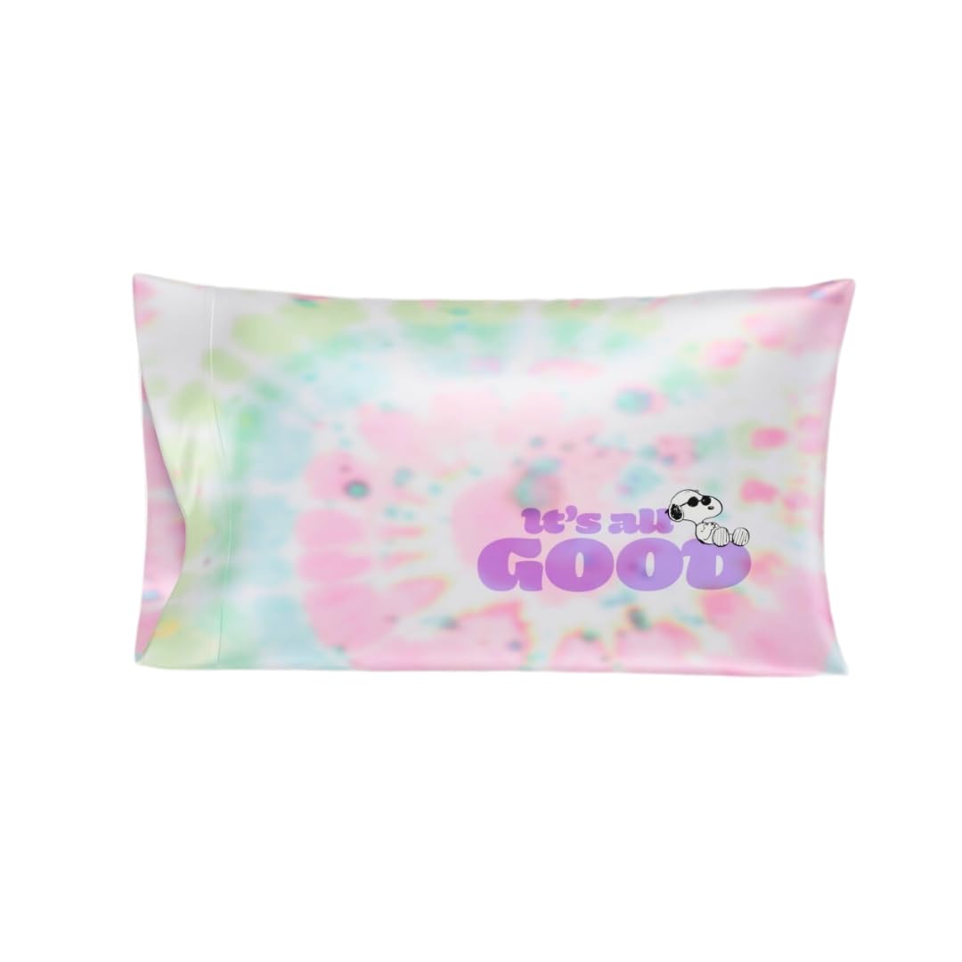 Peanuts Snoopy Tie Dye Beauty Silky Satin Standard Pillowcase Cover 20X30 For Hair And Skin, (Official Licensed Product) By Fran