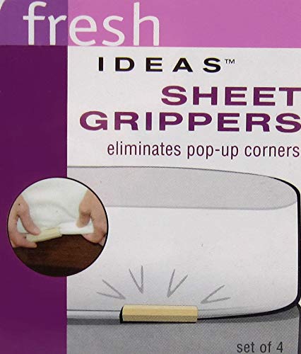 Fresh Ideas Grips - Easy To Use Sheet Holders Adjustable To Fit Bedding Accessories, Packaging May Vary, 4 Count (Pack Of 1)