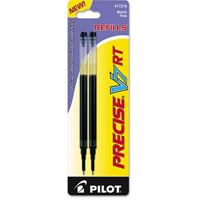 Refill For Precise V7 Rt Rolling Ball, Fine Black Ink, 2/Pack