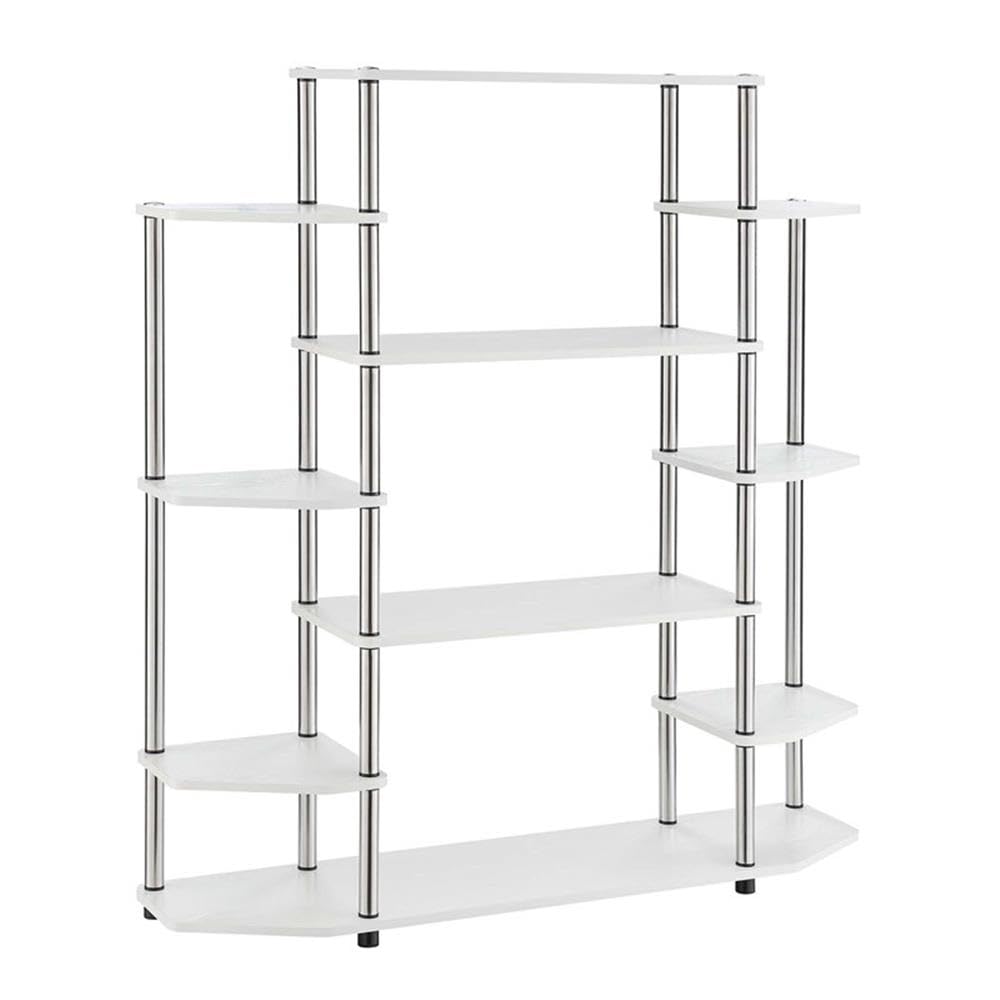 Convenience Concepts Designs2Go No Tools Wall Unit Bookshelf Contemporary Storage Display, 10 Spacious Shelves for Modern Living