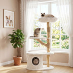 41-Inch Cat Tower with Real Wood Branches & Scratching Posts