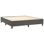 vidaXL King Sized Velvet Box Spring Bed Frame - Modern Style, Dark Gray, Simple Assembly Required, 81.1"x76"x13.8"
